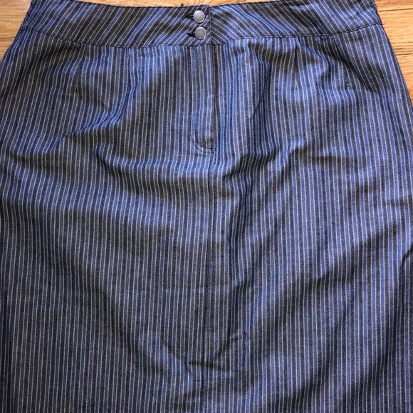 💙HARVÉ BERNARD💙STRIPED DENIM MIDI SKIRT💙 - Picture 2 of 8